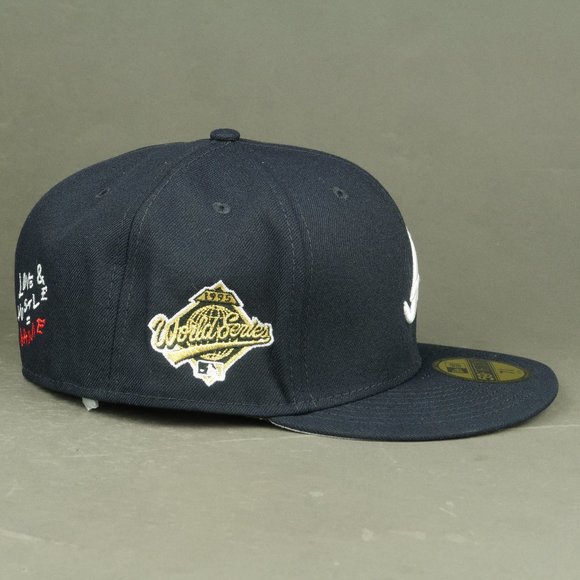 New Era 59Fifty MLB Atlanta Braves Team Heart Love Hustle Game Fitted Hat 7 5/8 - Picture 3 of 12